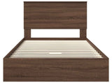 Storage Bed with Drawer Brown Oak 90 x 200 cm Engineered Wood 3409600