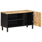 TV Cabinet Black 80x33.5x46 cm Solid Rough Wood Mango 4018643
