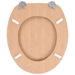 ZNTS WC Toilet Seats 2 pcs with Lids MDF Bamboo Design 276995