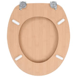 WC Toilet Seats 2 pcs with Lids MDF Bamboo Design 276995