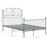 ZNTS Bed Frame without Mattress Grey Metal 120x200 cm 324849