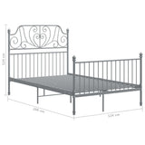 ZNTS Bed Frame without Mattress Grey Metal 120x200 cm 324849