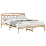 Bed Frame Brown 140 x 200 cm Solid Pine Wood 872371