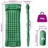 Self Inflating Camping Mattress with Pillow 1-Person Green 4007097