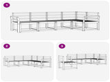 Outdoor Sofa Set 5 pcs White Solid Acacia Wood 3387628