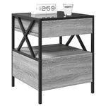 ZNTS Bedside Table with Infinity LED Grey Sonoma 40x40x51 cm 3284104