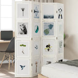 Room Divider 4 Panels White Solid Wood Paulownia 358690