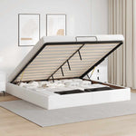 Ottoman Bed Frame without Mattress White Super King Faux Leather 3310832