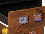 Bathroom Furniture Set with Shelf 4 pcs Walnut Solid Mango Wood 3310092