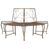 Tree Bench 4-Seater 160 x 80 x 89 cm Steel Antique Brown 42029526