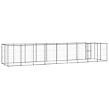 Outdoor Dog Kennel Steel with Roof 21.78 m 3082296