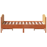 Bed Frame without Mattress Wax Brown 135x190 cm Double Solid Wood Pine 3216184