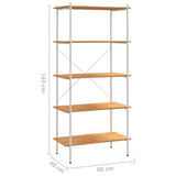 ZNTS 5-Tier Shelving Unit White and Oak 80x40x163 cm 336350