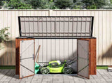 Garden Storage Box Brown 214 x 82 x 132 cm Steel 42011286