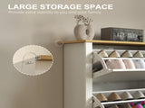 Slim Shoe Cabinet, Narrow Shoe Cupboard with 3 Flip Drawers, Adjustable Shelves for 18 Pairs of T3398P343312