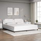 Bed Frame without Mattress "Zadar" White 200x200 cm Faux Leather 3208206