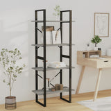 4-Tier Book Cabinet Grey Sonoma 60x30x140 cm Engineered Wood 821310