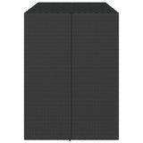 Bar Table with Glass Top Black 145x80x110 cm Poly Rattan 362597