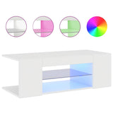 TV Cabinet with LED Lights High Gloss White 90x39x30 cm 804244