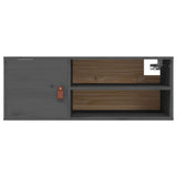 Wall Cabinet Grey 80x30x30 cm Solid Wood Pine 818389