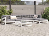 6 Piece Garden Sofa Set White Solid Wood Pine 3299397