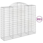 Arched Gabion Baskets 11 pcs 200x50x160/180 cm Galvanised Iron 3146392