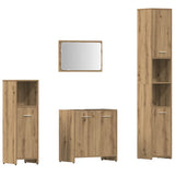 4 Piece Bathroom Furniture Set Artisan Oak Engineered Wood 3328554