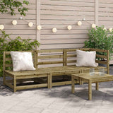 Garden Sofa 3-Seater Impregnated Wood Pine 837955