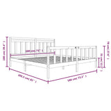 Bed Frame without Mattress White Super King Solid Wood 3100974