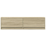 TV Wall Cabinet with LED Lights Sonoma Oak 140x31x38 cm 852371