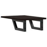 Basin Shelf Wall Mounted Steel and Solid Wood Oak 3302579