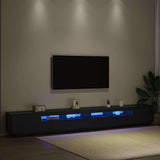 TV Cabinet Set 3 pcs Black 300 x 35 x 40 cm Engineered Wood 3333065