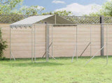 Outdoor Dog Kennel with Roof Silver 6x6x2.5 m Galvanised Steel 3190471
