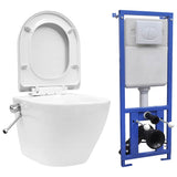 Wall Hung Rimless Toilet with Concealed Cistern Ceramic White 3055348