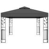 Gazebo with Double Roof&LED String Lights 3x4m Anthracite 3070299