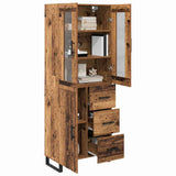 Highboard with Drawer 2 pcs Old Wood Engineered Wood and Glass 3415681