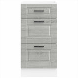 Kitchen Base Cabinet "Porto" Grey Sonoma Engineered Wood 854226