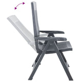 Garden Chair Set of 2 Anthracite Plastic Standard Foldable 48761
