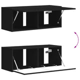 TV Wall Cabinet Set Wall-mounted 6 pcs Black 3408944