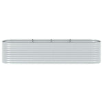Garden Raised Bed 400x80x81 cm Galvanised Steel Silver 45511