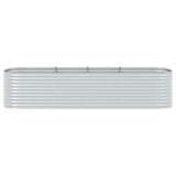 Garden Raised Bed 400x80x81 cm Galvanised Steel Silver 45511