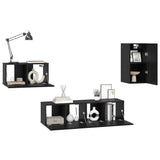 TV Cabinet Set with Drawer Black Oak Engineered Wood 3393298