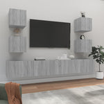 ZNTS 6 Piece TV Cabinet Set Grey Sonoma Engineered Wood 3114268