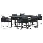 Garden Dining Set 7 pcs Black Steel 3335874