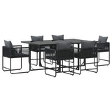 Garden Dining Set 7 pcs Black Steel 3335874