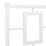 Metal Bed Frame without Mattress with Headboard White 193x203cm 374296