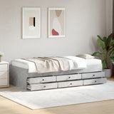 ZNTS Daybed with Drawers without Mattress Concrete Grey 100x200 cm 3280870