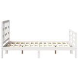 Bed Frame without Mattress White 120x200 cm Solid Wood 3193917