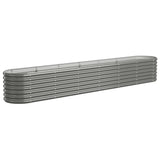 Garden Raised Bed Galvanised Steel 260x40x36 cm Grey 318879