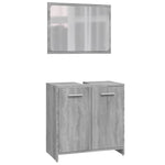 ZNTS 3 Piece Bathroom Furniture Set Grey Sonoma Engineered Wood 3154407